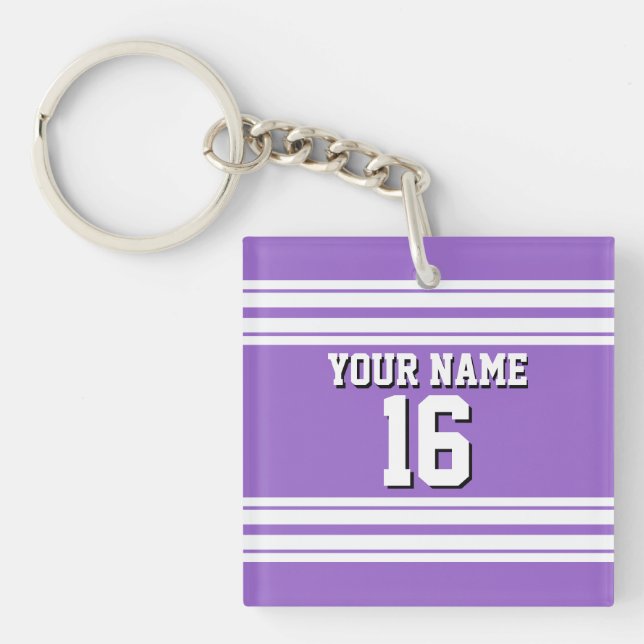 Llavero Amethyst Purple Wht Team Jersey Personalizado Nomb (Frente)