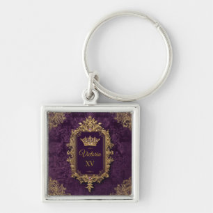Llavero Ametista Real Quinceañera, personalizado