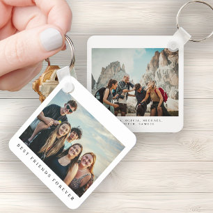 Llavero Amigas personalizadas con 2 fotos de doble cara