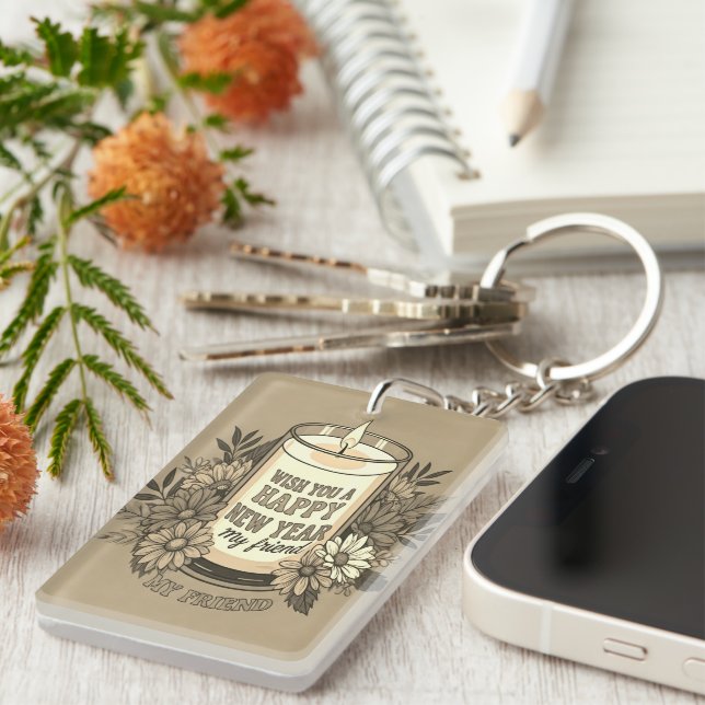 Llavero Amigo de Año Nuevo (Frente Derecha)