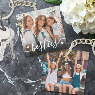 Llavero Amigo Personalizado De Doble Cara Con Dos Fotos