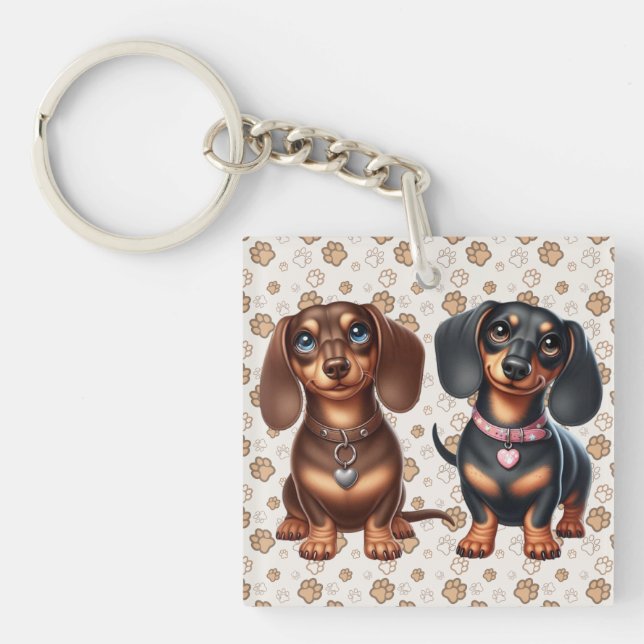 Llavero Amigos de Cute Dachshund (Frente)