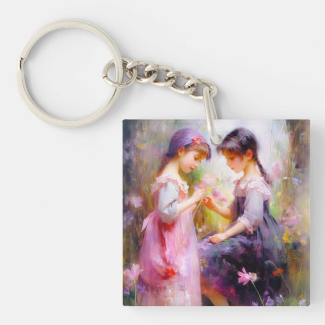 Llavero Amigos y flores (Frente)