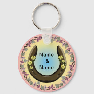 Llavero Amish Flower Horseshoe keychain