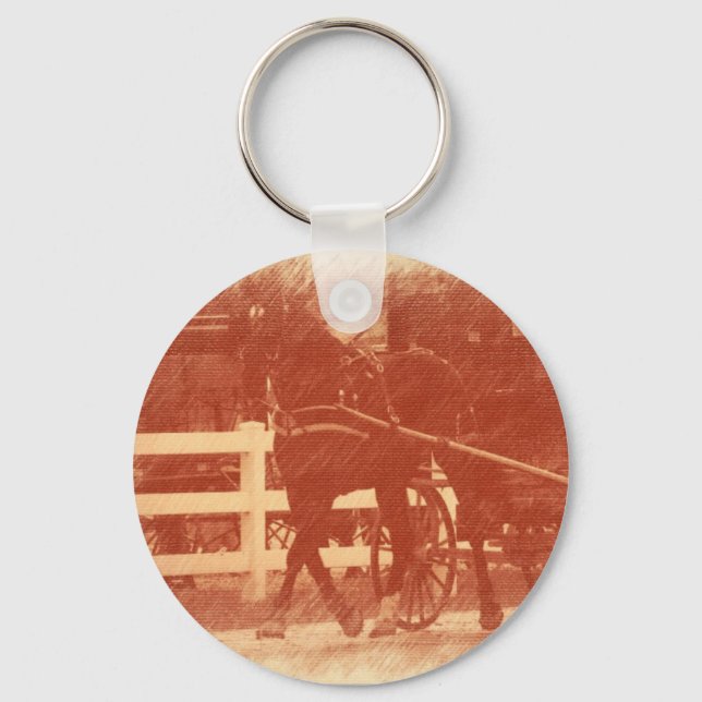 Llavero Amish Horse and Buggy Sepia (Anverso)