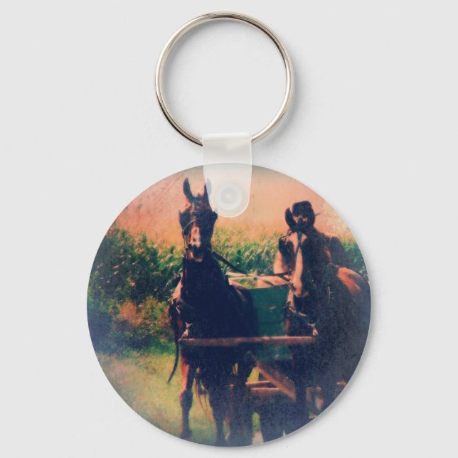 Llavero Amish Horse Team (Anverso)