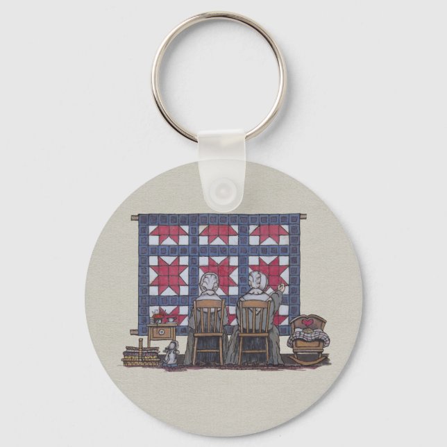 Llavero Amish Women Quilting (Anverso)
