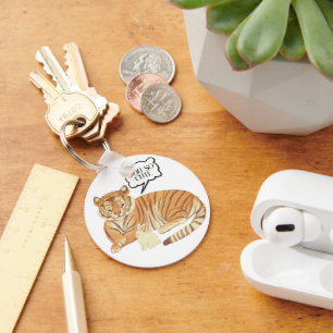 Llavero Amistad entre tigres y conejitos - Ilustra de anim