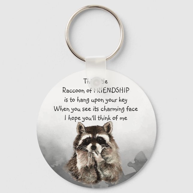 Llavero Amistad Raccoon piensa en mí (Anverso)