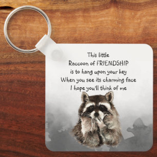 Llavero Amistad Raccoon piensa en mí personalizado
