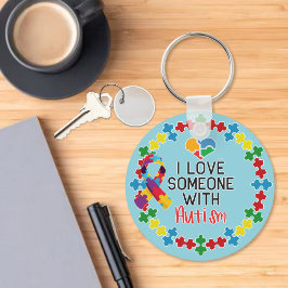 Llavero Amo a alguien con autismo - conciencia del autismo