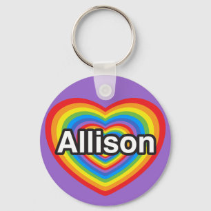 Llavero Amo a Allison. Te amo, Allison. Corazón