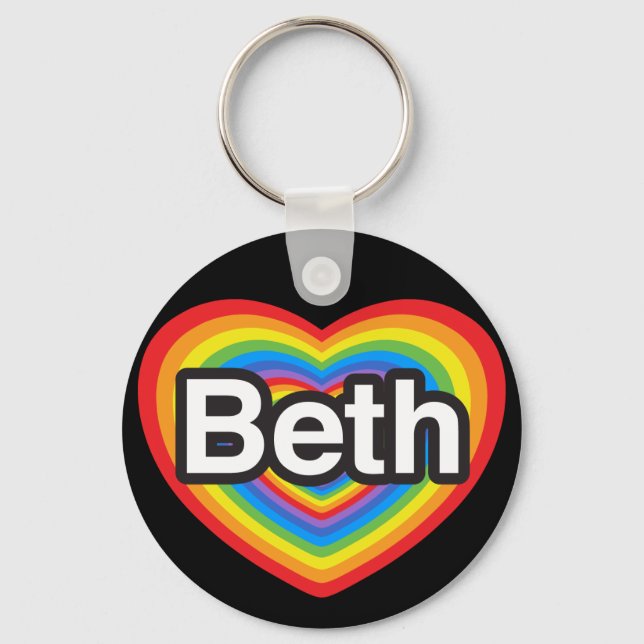 Llavero Amo a Beth. Te amo Beth. Corazón (Anverso)
