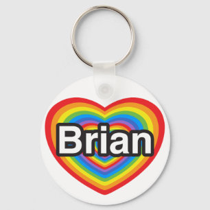 Llavero Amo a Brian. Te amo, Brian. Corazón