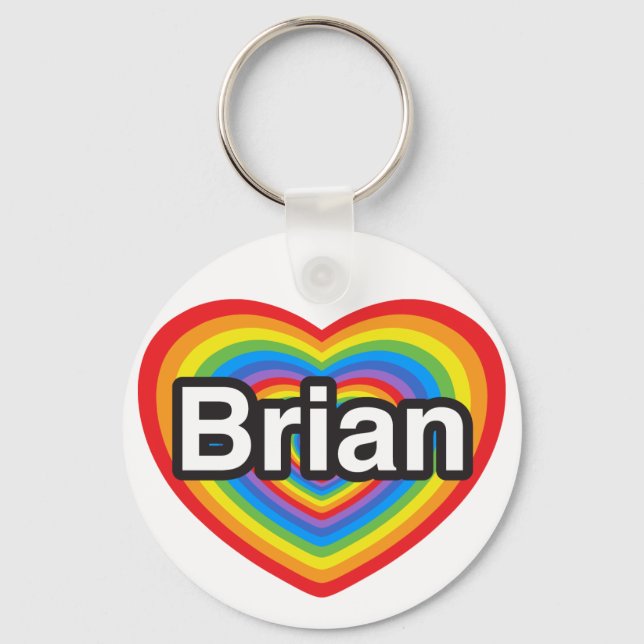 Llavero Amo a Brian. Te amo, Brian. Corazón (Anverso)