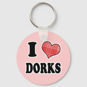 Llavero Amo a (Corazón a cuadros) los Frikis