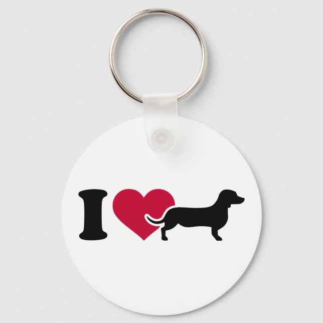 Llavero Amo a Dachshunds (Anverso)