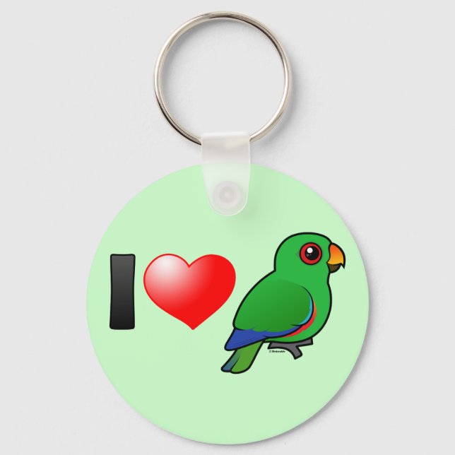 Llavero Amo a Eclectus Parrots (macho) (Anverso)
