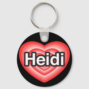 Llavero Amo a Heidi. Te amo Heidi. Corazón