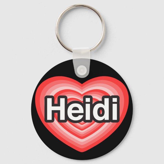 Llavero Amo a Heidi. Te amo, Heidi. Corazón (Anverso)