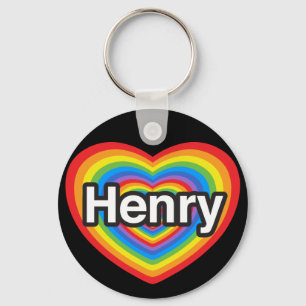 Llavero Amo a Henry. Te amo, Henry. Corazón