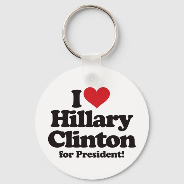 Llavero Amo a Hillary Clinton por la presidencia (Anverso)