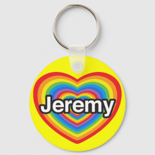 Llavero Amo a Jeremy. Te amo, Jeremy. Corazón