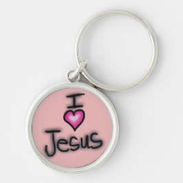 Llavero Amo a Jesús Me encanta Jesús Rosa 