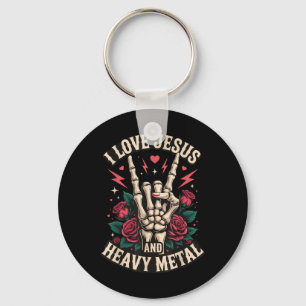 Llavero Amo a Jesús y el Heavy Metal 