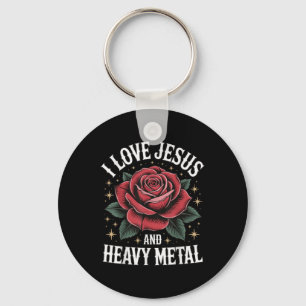 Llavero Amo a Jesús y el Heavy Metal