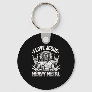 Llavero Amo a Jesús y el Heavy Metal 2