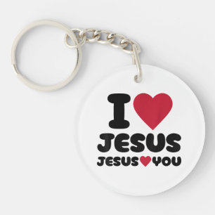 Llavero Amo a Jesús y Jesús te ama cristiano