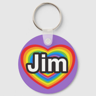 Llavero Amo a Jim. Te amo, Jim. Corazón