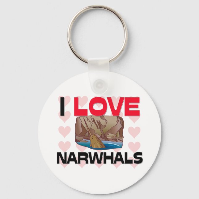 Llavero Amo a las Narwhals (Anverso)