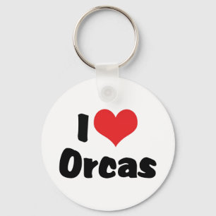 Llavero Amo a las orcas de corazón - Amante de las ballena