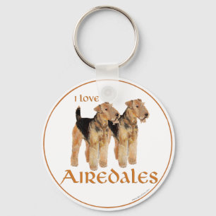 Llavero Amo a los Airedales