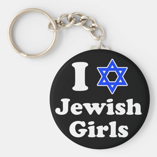 Llavero Amo a los Chicas judíos (Frente)