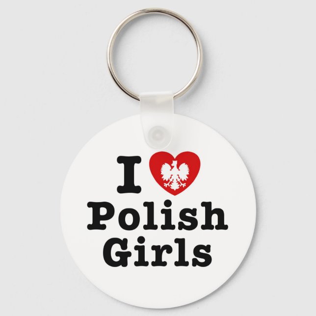 Llavero Amo a los Chicas polacos (Anverso)