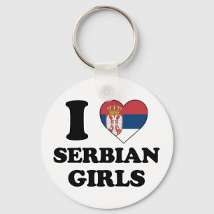 Llavero Amo a los chicas serbios