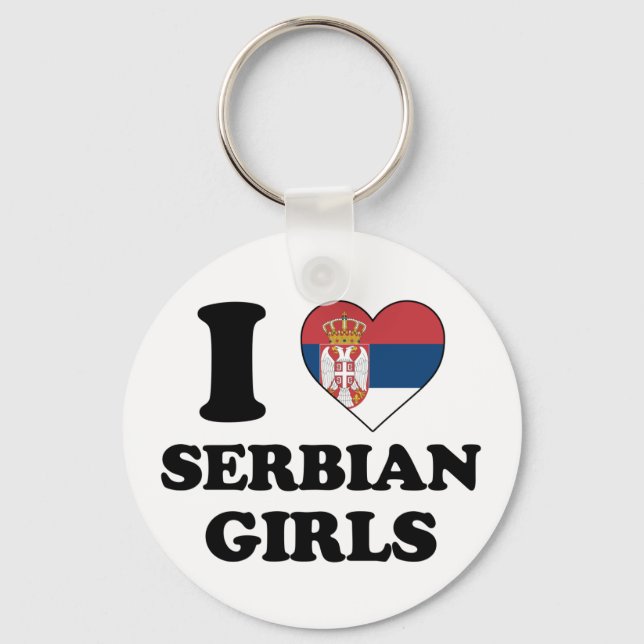Llavero Amo a los chicas serbios (Anverso)