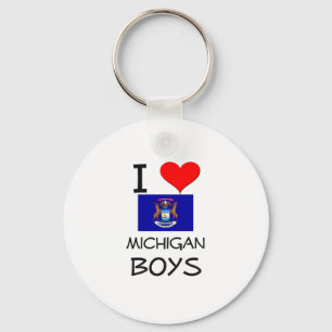 Llavero Amo a los chicos de Michigan