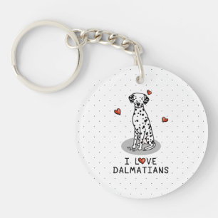 Llavero Amo a los dálmatas (negros 1) Corazones adorables