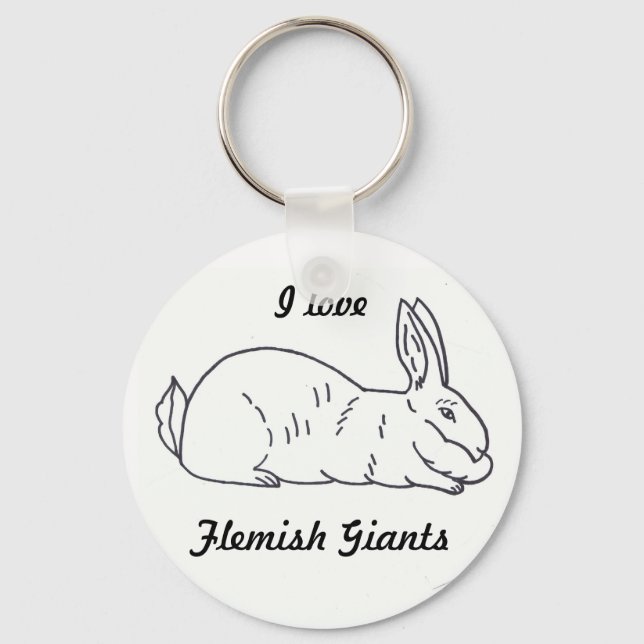 Llavero Amo a los gigantes flamencos Rabbit Keychain (Anverso)