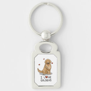 Llavero Amo a los Goldens Me Encanta El Cuto De Los Testig