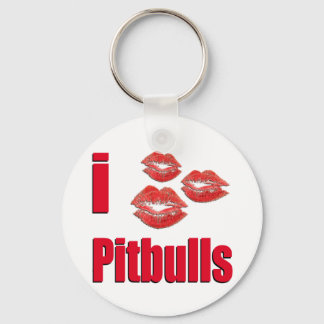 Llavero Amo a los perros Pitbull, los besos de pintalabios