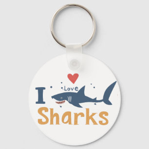 Llavero Amo a los tiburones