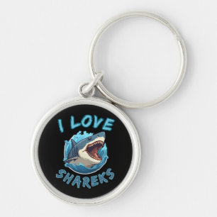 Llavero Amo a los tiburones pescador