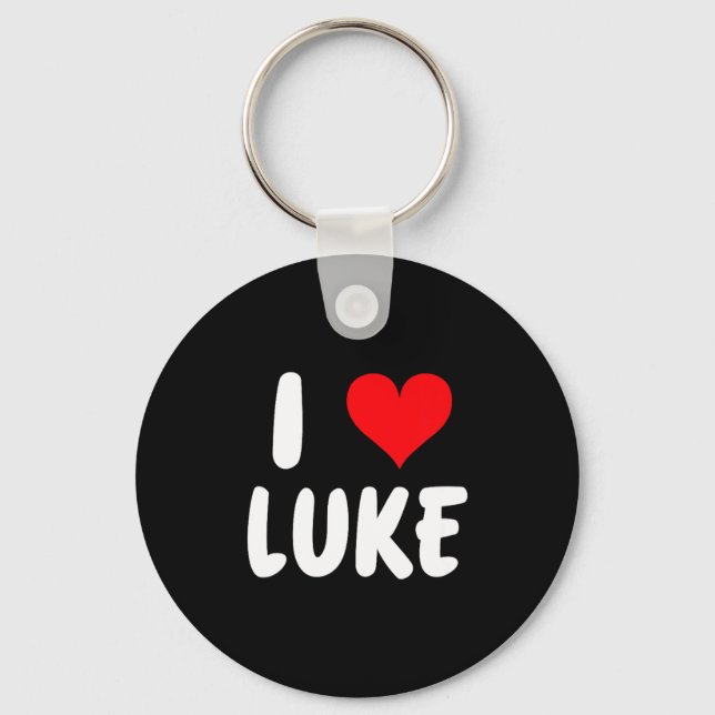Llavero Amo a Luke - Corazón - Nombre  (Anverso)