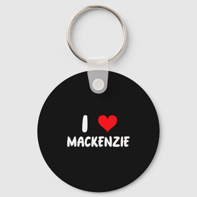 Llavero Amo a Mackenzie - Corazón - Nombre  (Anverso)