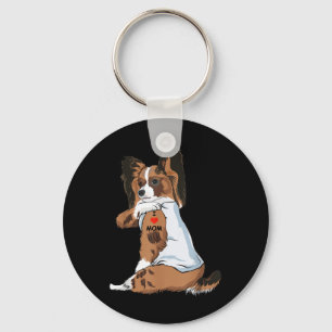 Llavero Amo a Mamá Tattoo Papillon Mamá Perro Lover Mujere
